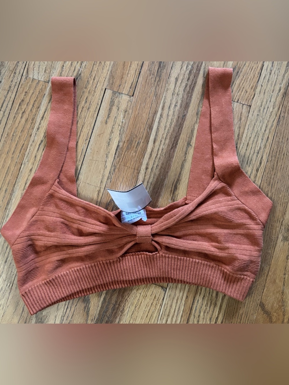 Cotton:On Rust Knit Bow Front Tank